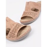 Shelvt Flip-flops on a low wedge powder pink | Shoptok.si