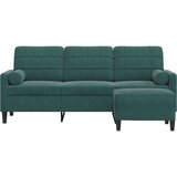 vidaXL Trosed s stolčkom za noge temno zelen 180 cm žamet | Shoptok.si