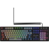  Azar 514, Wired mechanical gaming keyboard, RGB backlight, 1680000 colour variations, 18 modes, keys number: 104, 50M clicks, linear dream switches, spring cable up to 3.4m, ABS plastic+metal, magnetic cover, 450*136*39mm, 1.17kg, black, EN layout | Eponuda.com