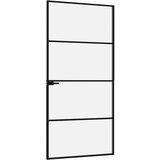 Sobna vrata crna 93 x 201,5 cm kaljeno staklo i aluminij tanka | Eponuda.ba