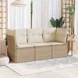 vidaXL 3-dijelni set vrtnih sofa od poliratana s jastucima bež Cijene