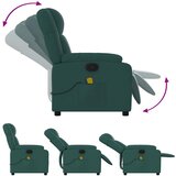  Masažni naslonjač od tkanine tamnozeleni | shoptok.hr