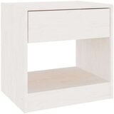 vidaXL Nočna omarica bela 40x31x40 cm trdna borovina | Shoptok.si