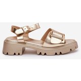 Boto Eco Leather Women's Sandals With Buckle Golden Gofielle | shoptok.hr