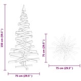 vidaXL Božićna drvca s stalakom Smeđa 150 cm Masivna borovina | shoptok.hr