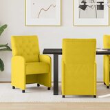  Blagovačke stolice s kotačima 2 pcs Žuta 58 x 67 x 97 cm Baršun | shoptok.hr