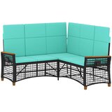  Vrtni set sofe za opuštanje Crna i Tirkizna 164 x 164 x 112 cm | shoptok.hr
