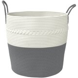  Košara za pohranu sivo-bijela Ø 43x38 cm pamučna | shoptok.hr
