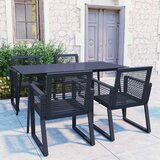  Vrtna garnitura - 5-dijelni vrtni blagovaonski set od PVC ratana crni - Dužina stola 150 cm 4 Cijene