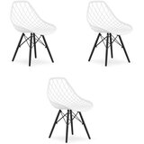 Brandless Stol SAKAI - bela / črne noge x 3, (22044491) | Shoptok.si