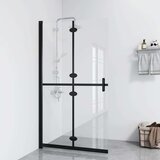 vidaXL Zložljiva pregrada za tuš prozorno ESG steklo 90x190 cm Cene