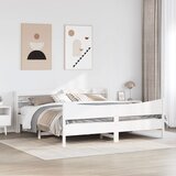  Okvir kreveta s uzglavljem bijeli 180 x 200 cm masivna borovina | shoptok.hr