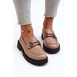 VINCEZA Women's Beige Faux Leather Moccasins Ledda | ePonuda.com