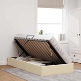  Otomanski krevet s pohranom Krema 90 x 200 cm tkanina | shoptok.hr