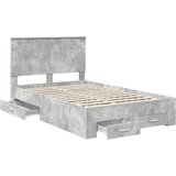  Krevetna konstrukcija s ladicama Betonski sivi 120 x 190 cm Slike