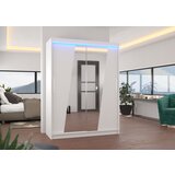 ADRK Drsna omara z ogledalom in LED osvetlitvijo BOLTON 150 - BELA | Shoptok.si