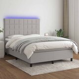  box spring s madracem LED svjetlosivi 140x200 cm tkanina | shoptok.hr