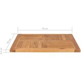 vidaXL Stolna ploča od masivne tikovine 70 x 70 x 2 5 cm | shoptok.hr