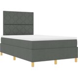 vidaXL Krevet s box spring sustavom s madracem Tamno sivi Mali dvostruki Tkanina | shoptok.hr