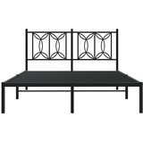  Metalni okvir za krevet s uzglavljem crni 135x190 cm | shoptok.hr