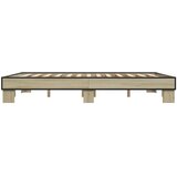  Okvir za krevet boja hrasta 150x200cm konstruirano drvo i metal | shoptok.hr