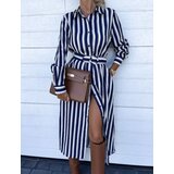 Beloved Benedetta srajčna obleka s pasom modra | Shoptok.si