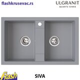  Granitna sudopera kvadratna dupla - Ulgranit ULG780DB - više boja 🔘 SIVA u
