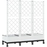  Vrtni saksija s rešetkom i kotačima Bijela 120 x 40 x 131,5 cm | Eponuda.com