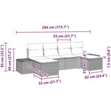  Sjedeća garnitura za vrt 6 kom. Svijetlo siva poliratan 294 x 117 x 69 cm | Shoptok.si