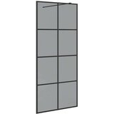  Zid za walk-in tuš Crna 90 x 195 cm Staklo otporno na udarce | shoptok.hr