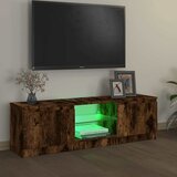 TV ormarić s LED svjetlima boja dimljenog hrasta 120x30x36 cm | shoptok.hr