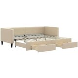  Izvlečna dnevna postelja s predali krem 80x200 cm bla | Shoptok.si