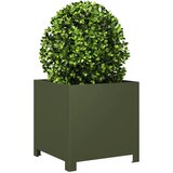  Vrtne sadilice 2 kom maslinastozelene 40x40x40 cm čelične | shoptok.hr