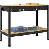  Delovne klopi s predalom Črna 81 x 41 x 145 cm Konstruiran les, (5000110606) | Shoptok.si