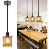 Nettlife Vintage viseča svetilka za jedilnico - 1 žarnica E14 Max 40W retro steklo kovina črna zlata industrijska, (22123051) | Shoptok.si