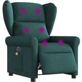 vidaXL električni masažni naslanjač temno zeleno blago | Shoptok.si