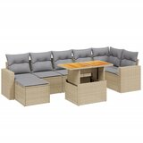 The Living Store Vrtna sedežna garnitura 8-delna z blazinami bež poli ratan - Vrtna Sedežna Garniture, (21625719) | Shoptok.si