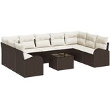  Set sofe s jastukom 10 pcs Smeđa Poli Ratan | shoptok.hr