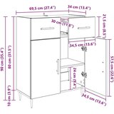 vidaXL Strani šal Črna Orehovina 69,5 x 34 x 90 cm Konstruiran les | Shoptok.si