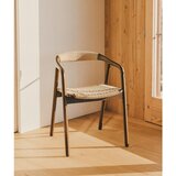 Kave Home Jedilni stol z nasloni za roke v temni naravni barvi Derile – | Shoptok.si
