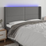  LED uzglavlje tamnosivo 203 x 16 x 118/128 cm od tkanine | shoptok.hr