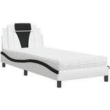 vidaXL Postelja z vzmetnico bela in črna 80x200 cm umetno usnje, (21112181) | Shoptok.si