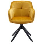 Livetastic Naslanjač Samt, Rumena, Vrtljiv | Shoptok.si