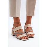 S. BARSKI Women's Elegant Sandals with Stiletto Heel Beige D&A | shoptok.hr