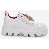 CheBello Leather Sneakers With Decorative Pineapple Brooch 4651 White | shoptok.hr
