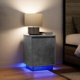  Noćni ormarić s LED svjetlima siva boja betona 38x34x50 cm | shoptok.hr