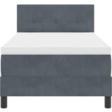  Krevet sa madracem tamno sivi 80x200 cm baršun | shoptok.hr