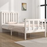 Maison Chic Posteljni okvir - Enojna postelja - Postelja za odrasle bel iz trdne borovine 75x190 cm-J10052, (21761146) | Shoptok.si