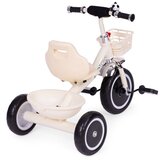 ECO TOYS Tricikl s protukliznim rukohvatima, zvono, košara, bež, | shoptok.hr