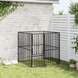  Ograda za pse s 4 panela crna od pocinčanog čelika | shoptok.hr